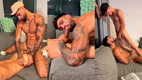 Christopher Yiann sucks Angel Dario Garcia